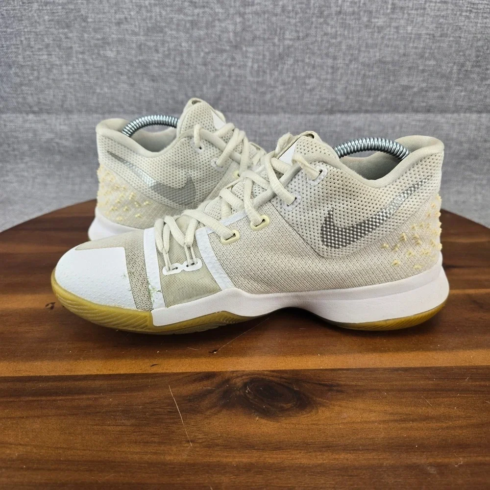 Nike Kyrie 3 Ivory‎ Pale Grey Light Bone Kids Basketball Shoes 859466-103 6.5Y